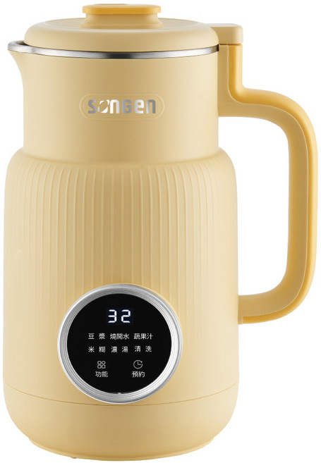 SONGEN 多功能調理機 SG-331JU-Y，智能觸控操作，6刀頭設計，550ml容量，豆漿米糊濃湯一機搞定, SG-331JU-Y