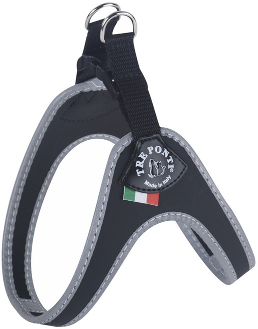 트레폰티 강아지 리버티 버클 하네스, 블랙, 1개