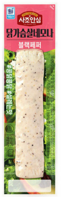 대림선 닭가슴살 네모나 블랙페퍼 80g, 5개