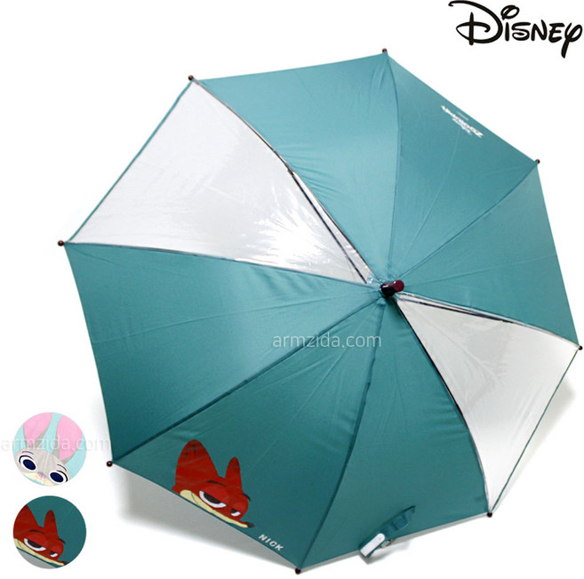 디즈니 55주토피아 2폭투명 아동 장우산 주니어우산