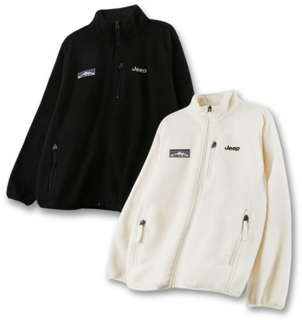 [국내매장판] 지프 플리스 후리스 M-Logo 레인보우 라벨 하프넥 집업 블랙 아이보리 4color