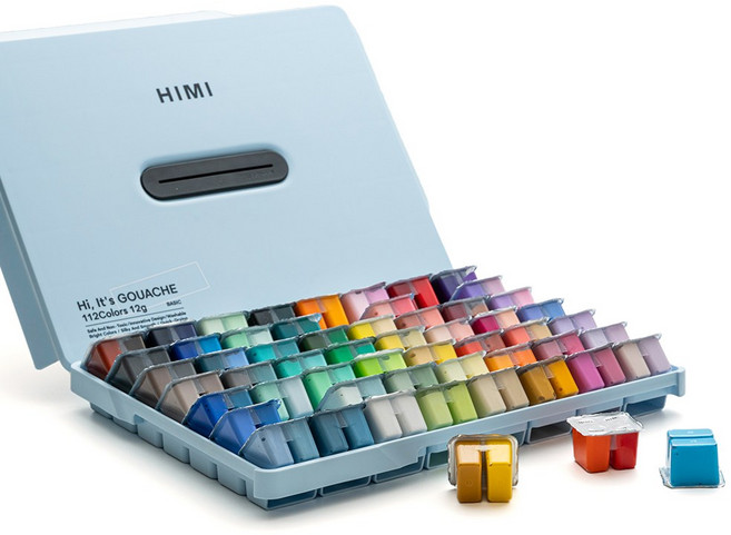 미야 히미 HIMI 젤리 과슈 수채화물감 세트 트윈컵 12g, 112색