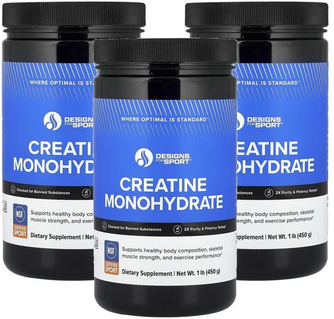 디자인스 포 헬스 디자인스 포 스포츠 크레아틴 모노하이드레이트 450 g Designs For Health Designs for Sport® Creatine Monohydrate, 3개, 450g - 쿠팡