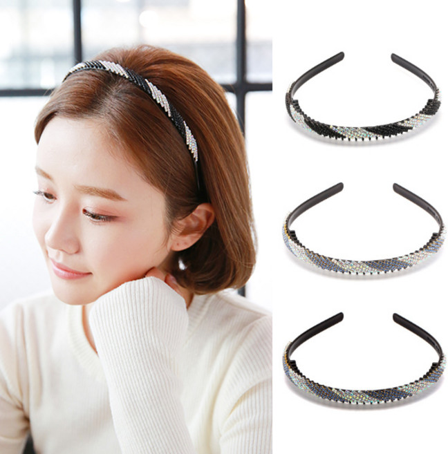 MISS21 코라난 큐빅 빗살 헤어밴드 머리띠 3개 세트 (hb1898)