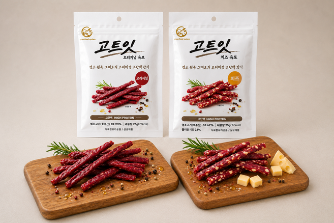 [그린푸드시스템] 고트잇 염소육포 치즈, 25g, 10개