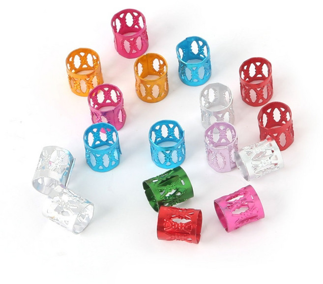 레게머리 드레드 헤어클립 50pcs 레드