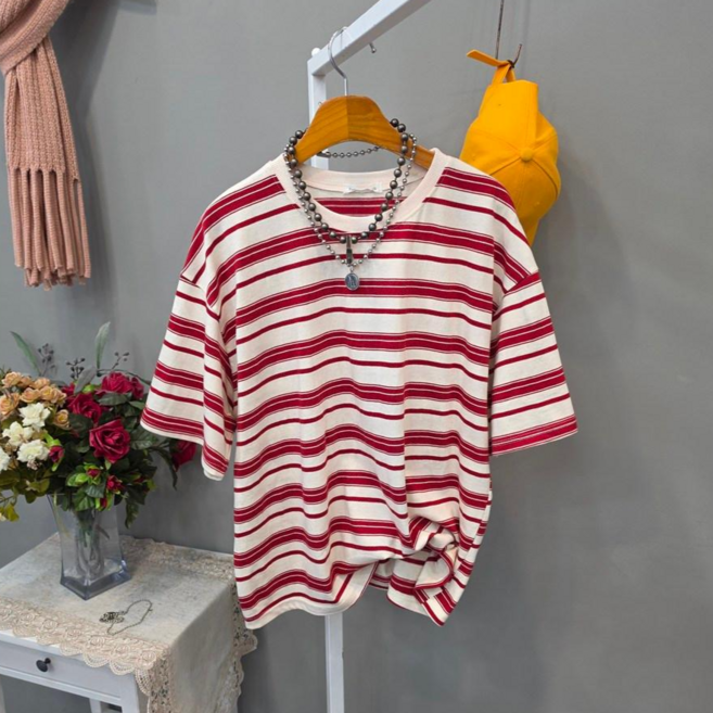 산트리 스트라이프 여유핏 반팔티