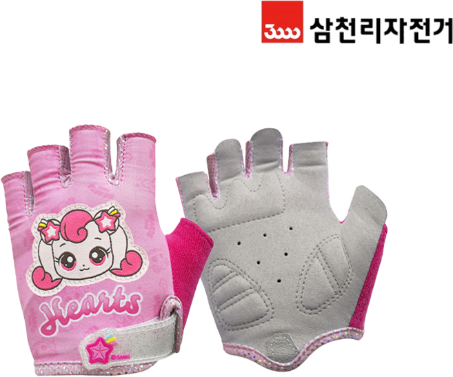 티니핑 어린이 자전거 장갑 유아 손보호 안전장갑, 라이트핑크, 1개