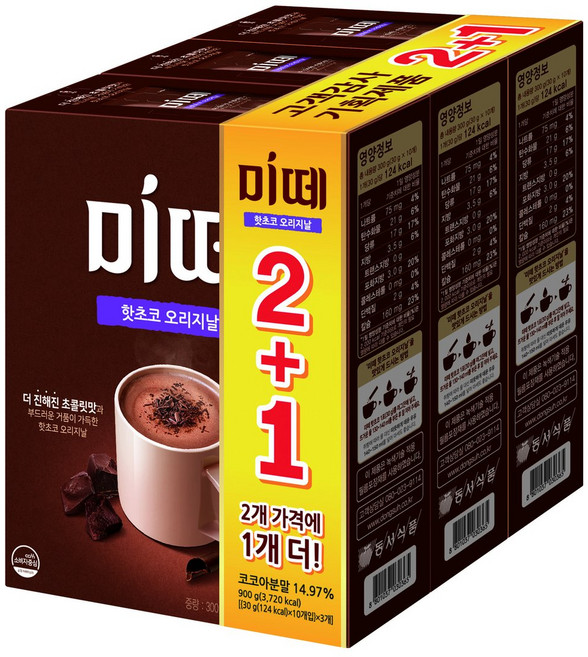 동서 미떼 핫초코 오리지날 300g 2+1 기획, 30g