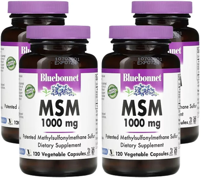 블루보넷 뉴트리션 MSM 1000 mg 베지 캡슐 120정, 4개 - 쿠팡