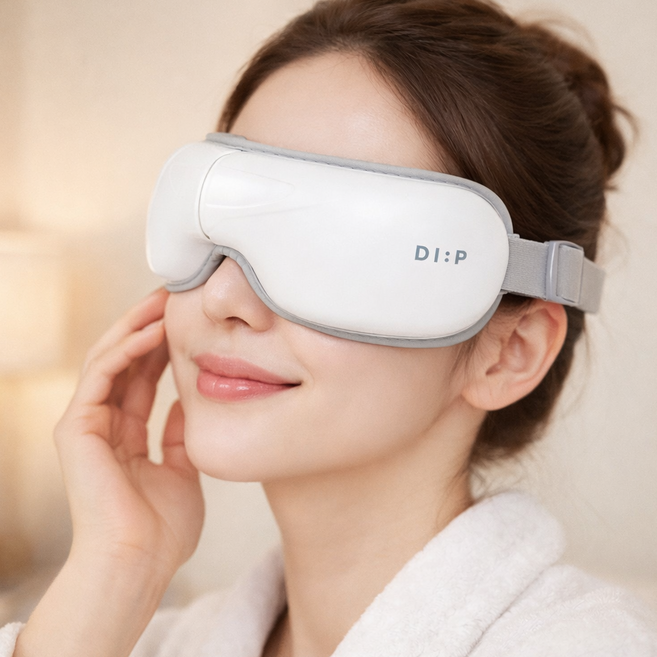 무선 스마트 공기압 온열찜질 저소음 뮤직 음악 휴대용 눈 마사지기, 1개 - 눈 온열 찜질기