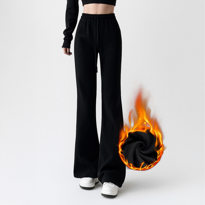 cammello 하이웨스트 부츠컷 트레이닝 팬츠 슬림핏 허리 밴딩 팬츠