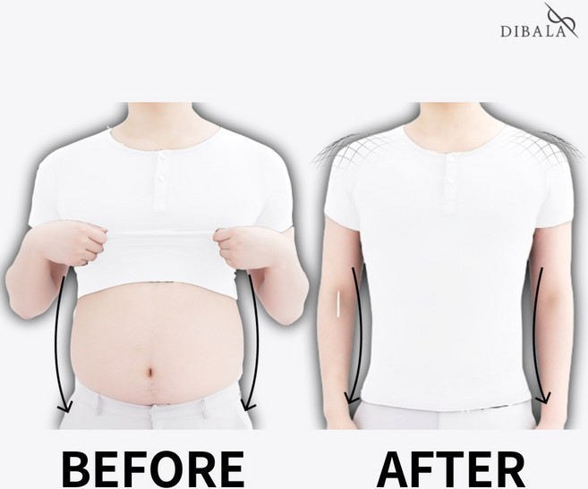디바라 뱃살-10CM 어깨+3CM 남자 어깨뽕 보정속옷 티셔츠 런닝 런웨이 핏체인저
