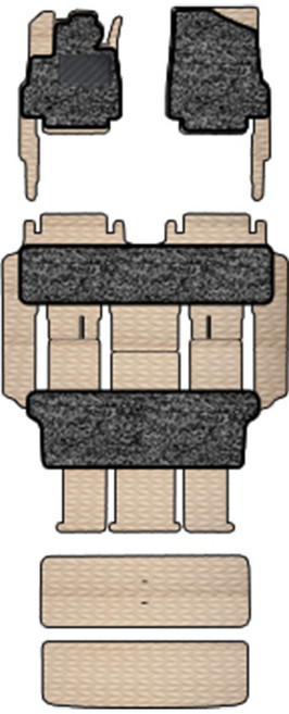 리노 카니발 4세대 KA4 가죽 카매트_9인승_컴포트_유, 카니발4세대9인승컴포트유/토프브라운/디자인4(정사각형)