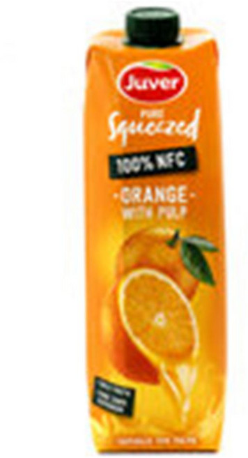 Juver 후버 스퀴즈 100% 오렌지 펄프 주스, 10개, 1L