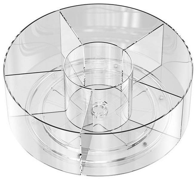 360 ROTATING MAKEUP ORGANIZER LAZY STORAGE CLEAR SUSAN TURNTABLE HOLD SPINNING METIC 10IN, 하얀색