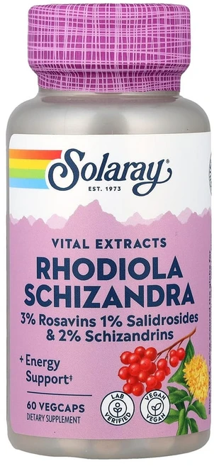 Solaray Rhodiola Schizandra 솔라레이 로디올라 300mg 쉬잔드라 200mg 60정, 1개 - 쿠팡