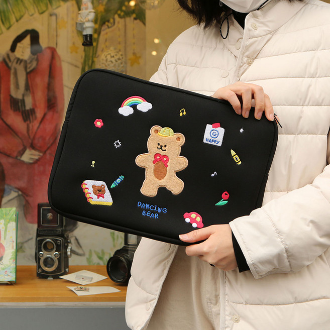 댄싱베어 노트북 파우치 13인치 친구들, 1개