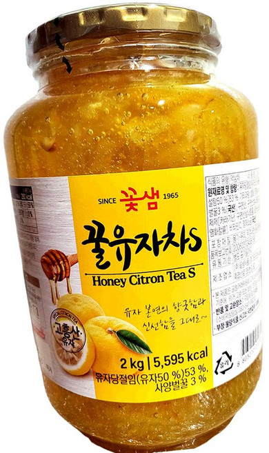 꽃샘 꿀 유자차 2kg 전통차, 1개, 1개입