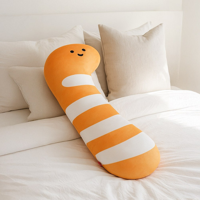 가든일 바디필로우 인형 동물 대형 죽부인 롱쿠, 주황, 90cm, 1개