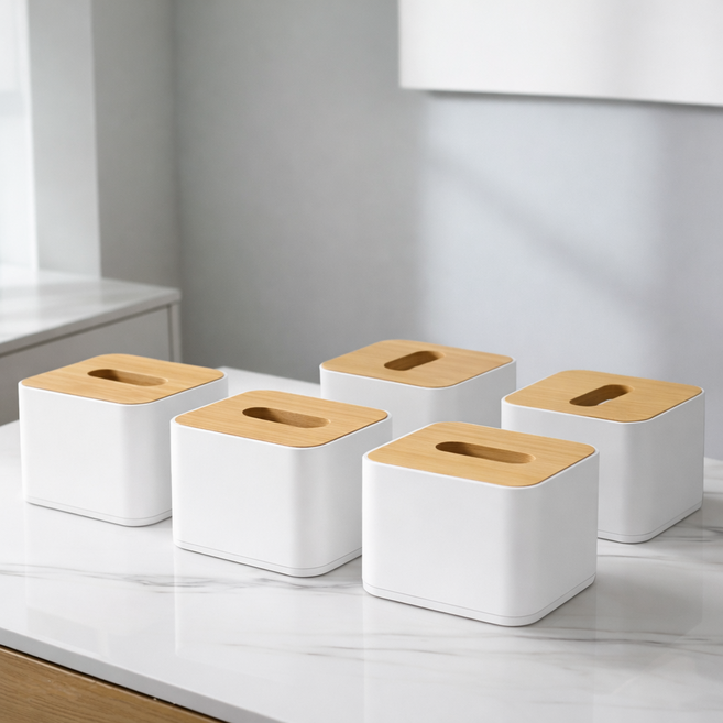 스탠다 업소용 냅킨 통 홀더 정사각 티슈 케이스, 화이트 정사각, 5개