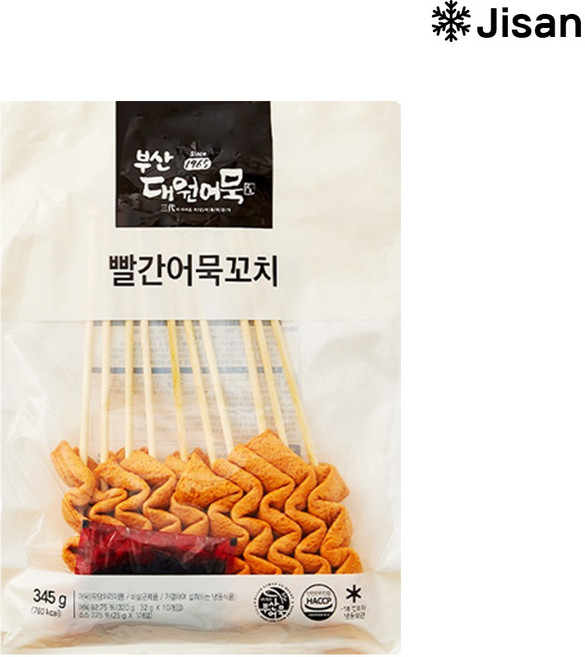 부산 대원어묵 오뎅탕용 빨간 꼬치어묵 소스포함 10입 총345g, 1개, 345g