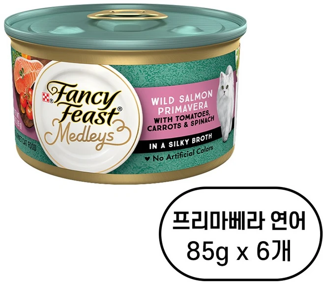 팬시피스트 메들리 엘레강트 프리마베라 연어 85g x 6개 - 쿠팡