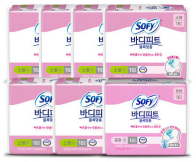 쏘피 바디피트 볼록맞춤 소형 16P 6개 중형, 16