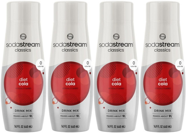 소다스트림 다이어트 콜라 탄산수 시럽 450ml 4팩 제로 원액