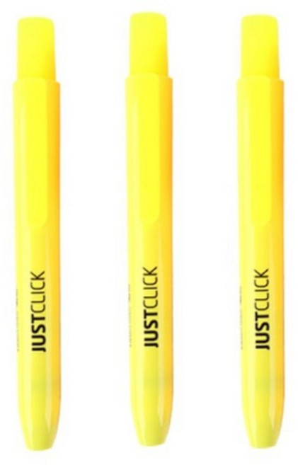 모리스 형광펜 저스트클릭M 옐로우 (3개입), 1개