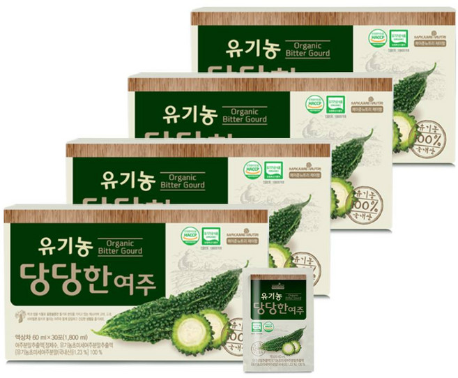 메이준뉴트리 유기농 당당한 여주즙, 1.8L, 4개