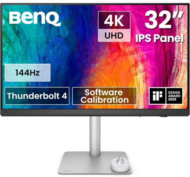 BenQ 벤큐 PD2725U 썬더볼트 3 모니터 for 맥북 27인치 4K UHD | 100 Rec.709 sRGB 95 P3 IPS DeltaE≤3 팬톤 컬러 교정 보고서 인, 32" 4K 144Hz Thundbolt 4, 1개