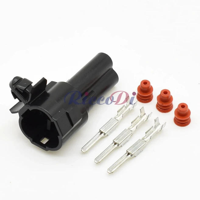 1세트 MT 2.2mm 밀폐형 시리즈 3 핀 웨이 남성 흰색 자동차 오토바이 커넥터 6180-3241, 09 male with lock black