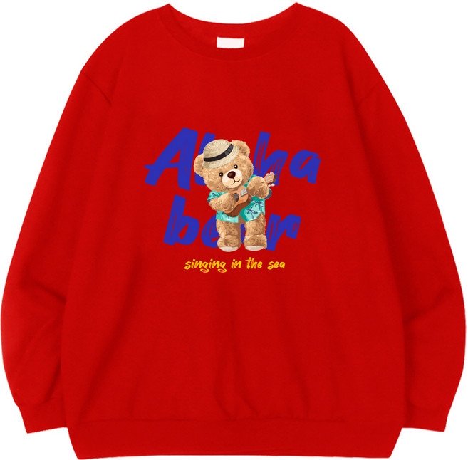 글래드블리스 남여공용 알로하베어 특양면 오버핏 맨투맨