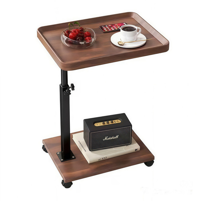 Kismetic 높이 조절 이동식 테이블, 갈색