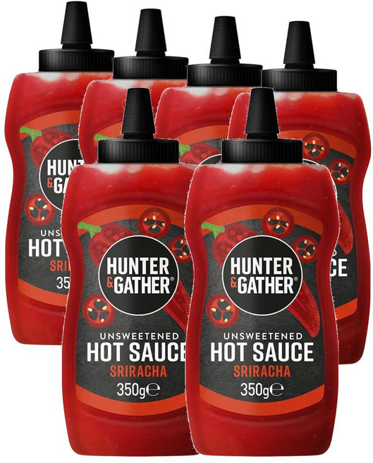 스페인 헌터 & 개더 Hunter & Gather 100% 내추럴 무가당 살사 스리라차 핫소스, 6개, 350g