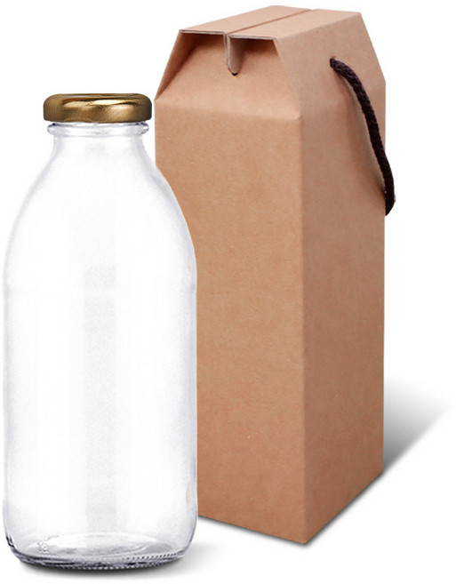 유리병 유리주스병 500ml+선물상자 세트구성, 유리주스병 500+고급형 주스 중, 철캡 실버 1P, 1개