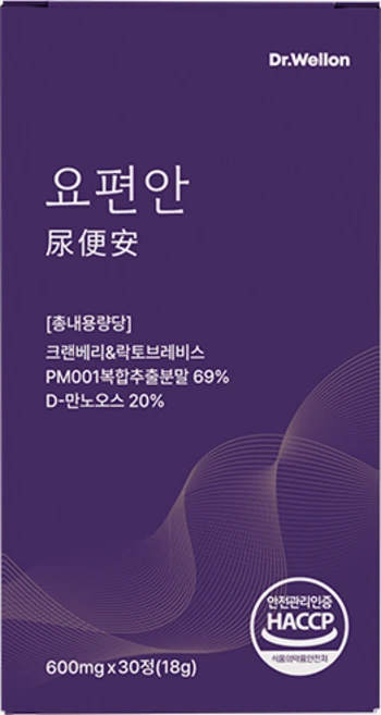 닥터웰론 요편안 크랜베리 락토브레비스 pm001 복합추출물, 1박스, 30정 - 쿠팡