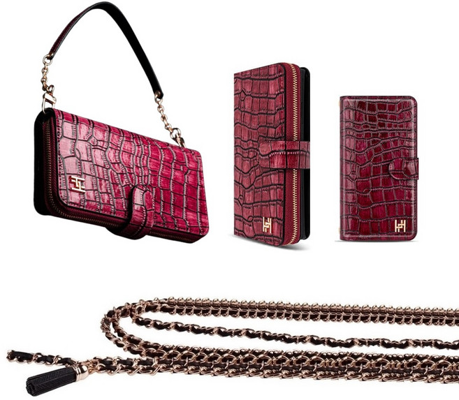 갤럭시 S25FE 케이스 SM-S731N 천연 소가죽 뉴랑떼즈 뉴베단 (패록스) (지퍼) + (손목 스트랩 줄 + 태슬롱 목걸이) 악어 패턴 카드 수납 포켓 지갑