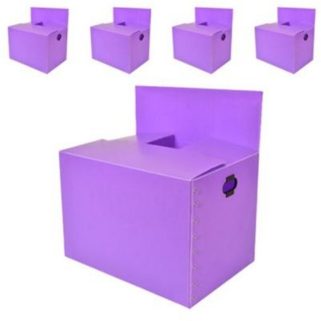 바른산업 이사박스 5호 일반형 600x400x450, 보라, 5개