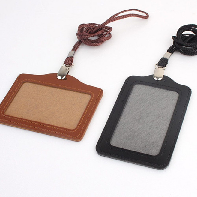 가죽형 목걸이명찰 가죽케이스 사원증케이스 명함케이스 행사명찰, 본상품선택, 가로 검정, 본상품선택