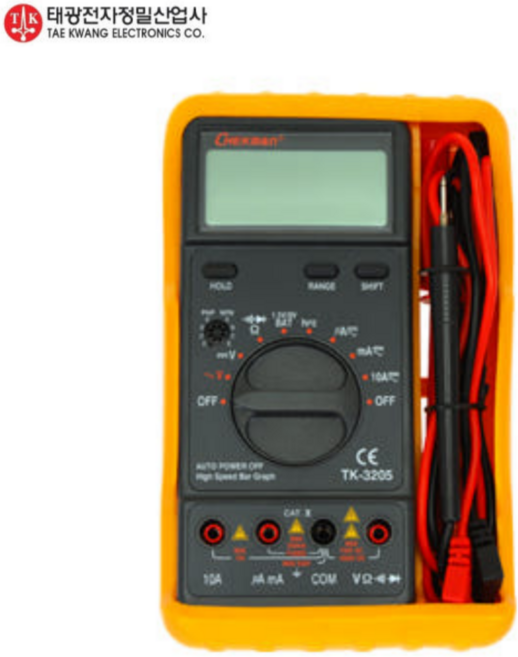 국산 태광 디지털 멀티미터 테스터기 TK-3205 전업 전류 저항 테스타 측정 계측