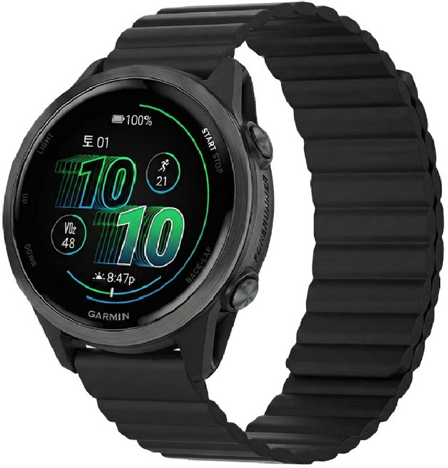 가민워치 55 165 570 베뉴 어프로치 호환 베이직 마그네틱 자석 스트랩 시계줄, 1개, 블랙