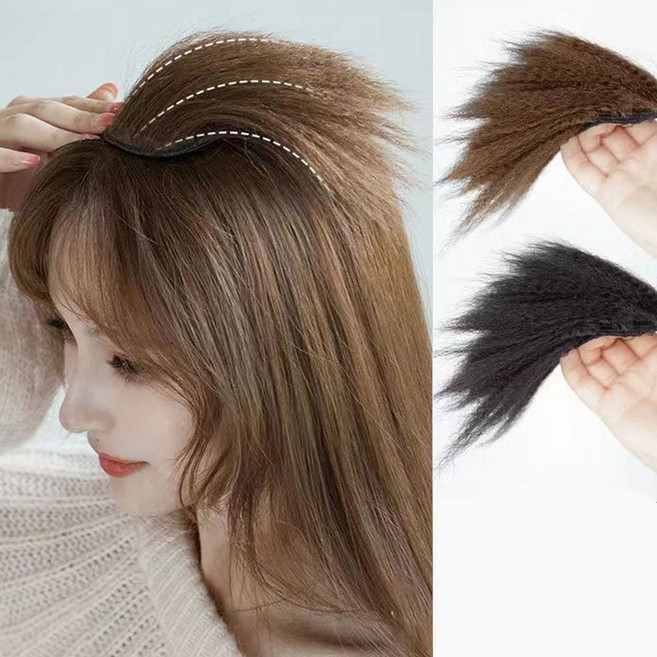 윗머리 볼륨 부분 가발 머리뽕부분 가발 정수리뽕 옆머리 뒷머리 헤어피스, 10cm-블랙, 1개