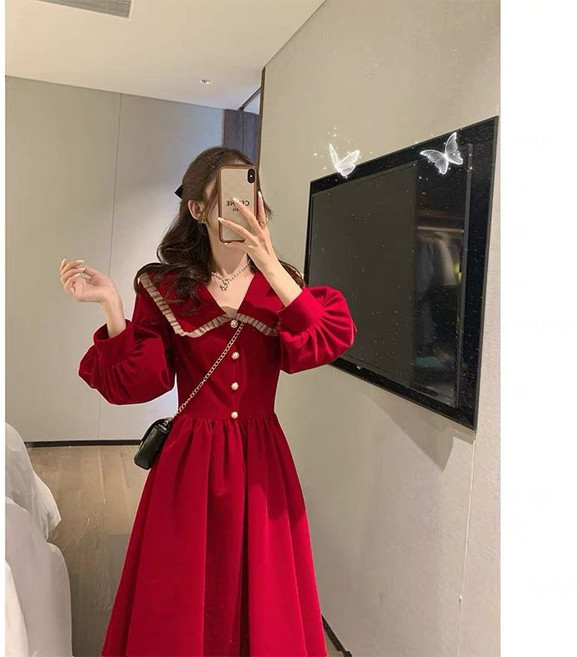 개화기의상 원피스 벨벳 레이스 경성시대옷