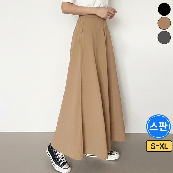 가비진 여성용 롱기장 와이드 플레어 쫀쫀 밴드 치마 바지 빅사이즈까지 와이드 팬츠