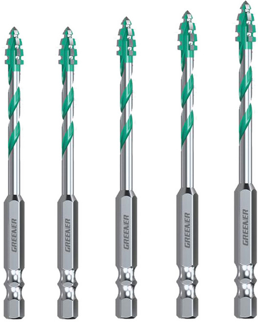톱니형 4날 만능 드릴비트 톱니4날개 5개세트 강력신속 타공 내구성 초경합금 텅스텐카바이드소재 콘크리트 석재 금속 목재 유리 세라믹타일 벽돌 암석 스테인레스 알미늄합금 구리, 6mmx6mmx8mmx10mmx12mm5개세트