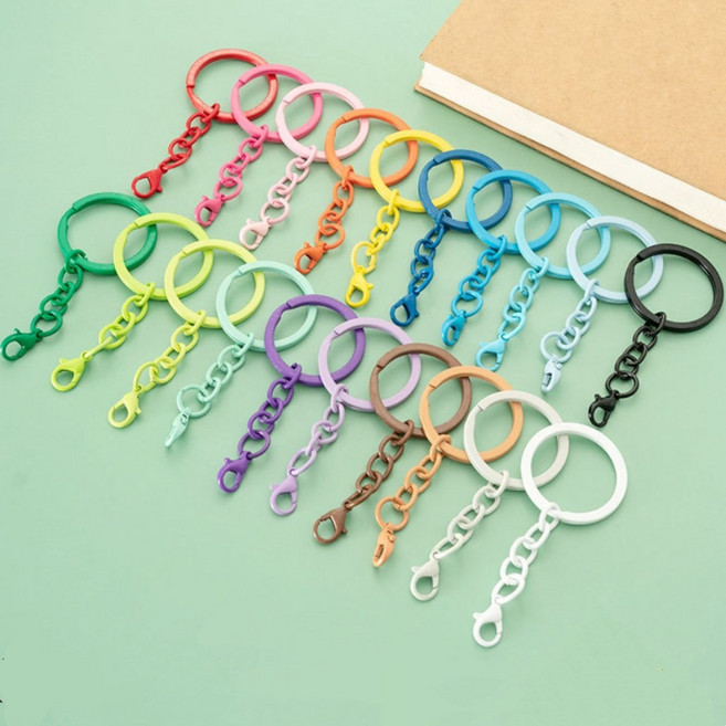 (20p)컬러 고리키링 열쇠고리, 체인고리, 20개