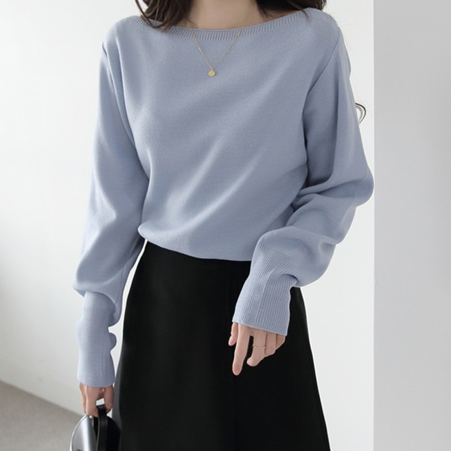 女款 Nanda 船型領針織衫 n2052