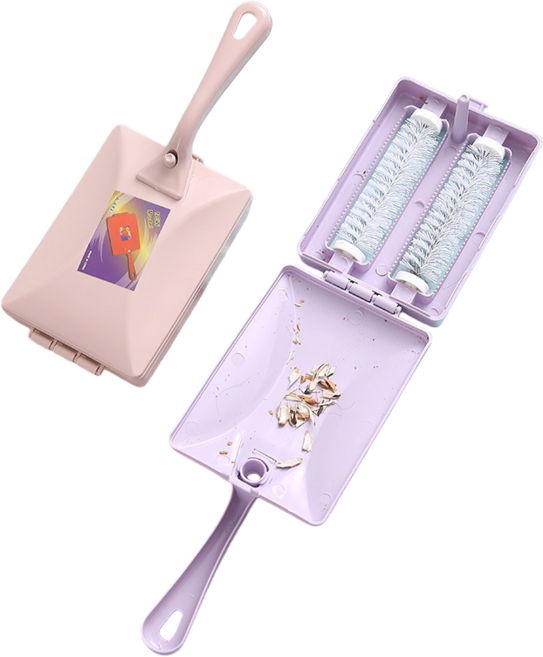 MASON 침구 소파 잔여물 제거 더블 브러쉬 핸드 청소솔, 2개, 퍼플